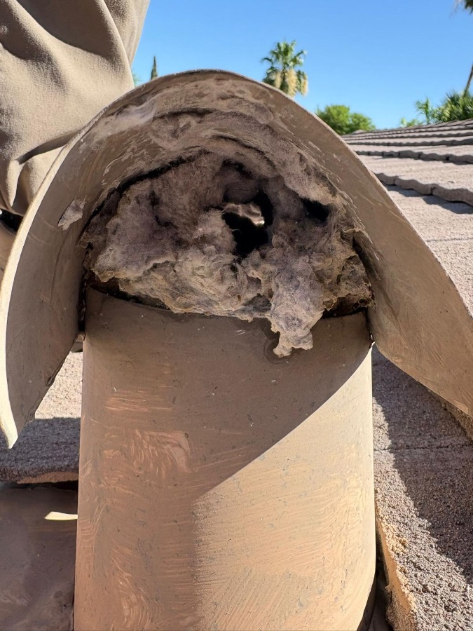 Dryer vent cleaning in Danbury CT — before