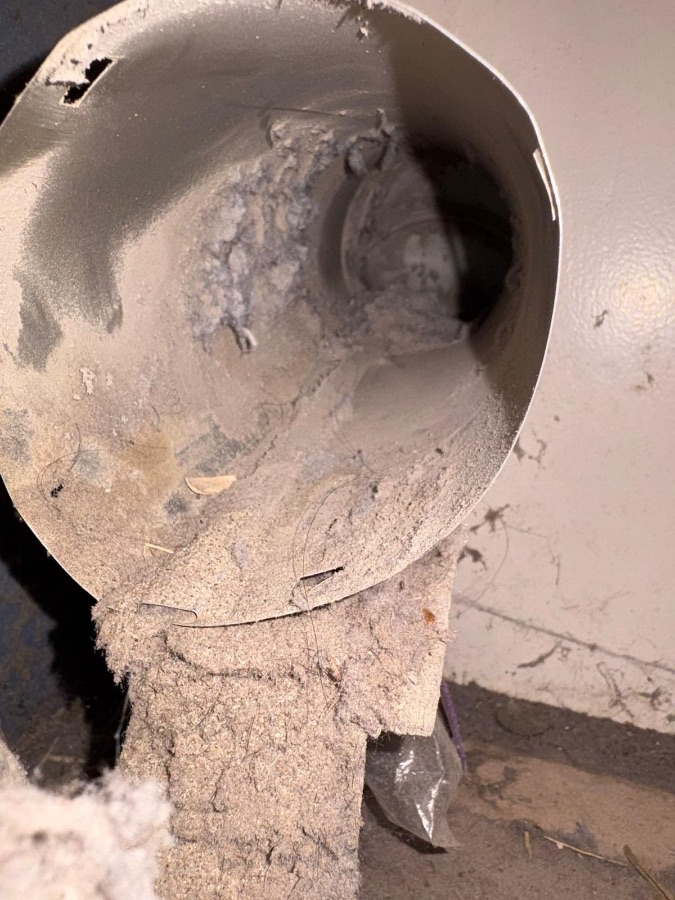 Dryer duct cleaning in Westport CT — before