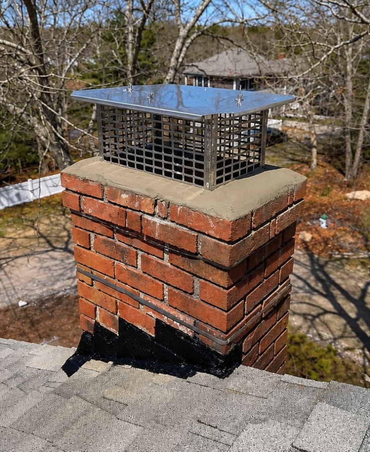 Stainless chimney cap in Greenwich CT — after