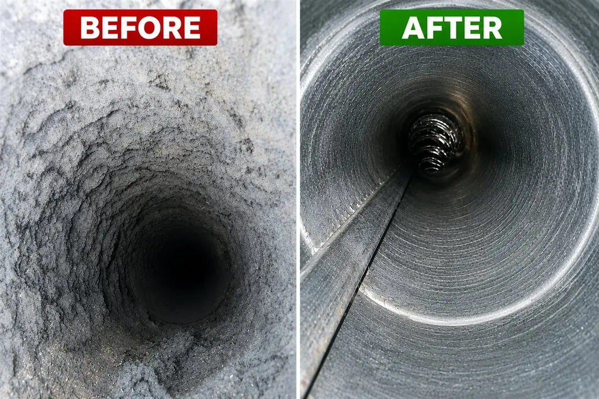 Air duct cleaning before-and-after project photos from HomeVent Pros